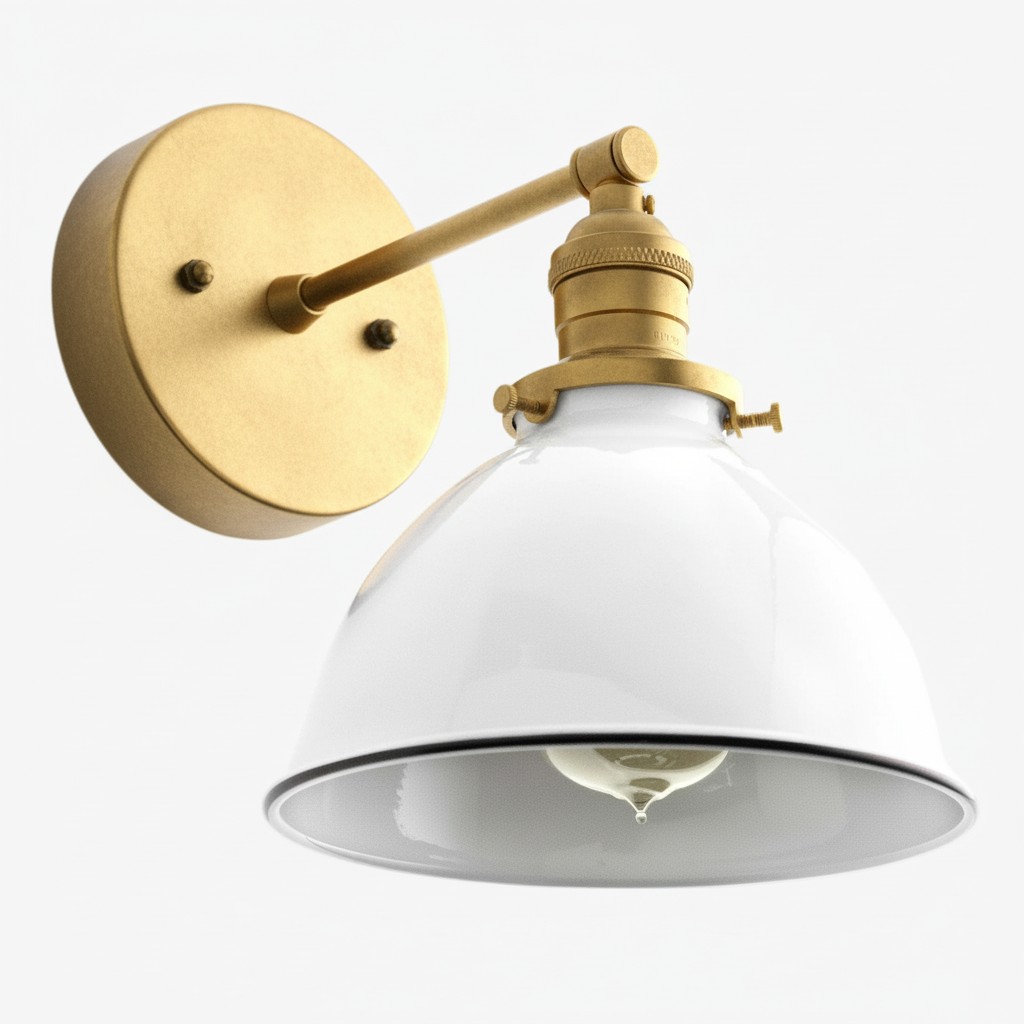 Conique Metalen Wandlamp - Witte Metalen Kap - Industriële Moderne Verlichting HL1669