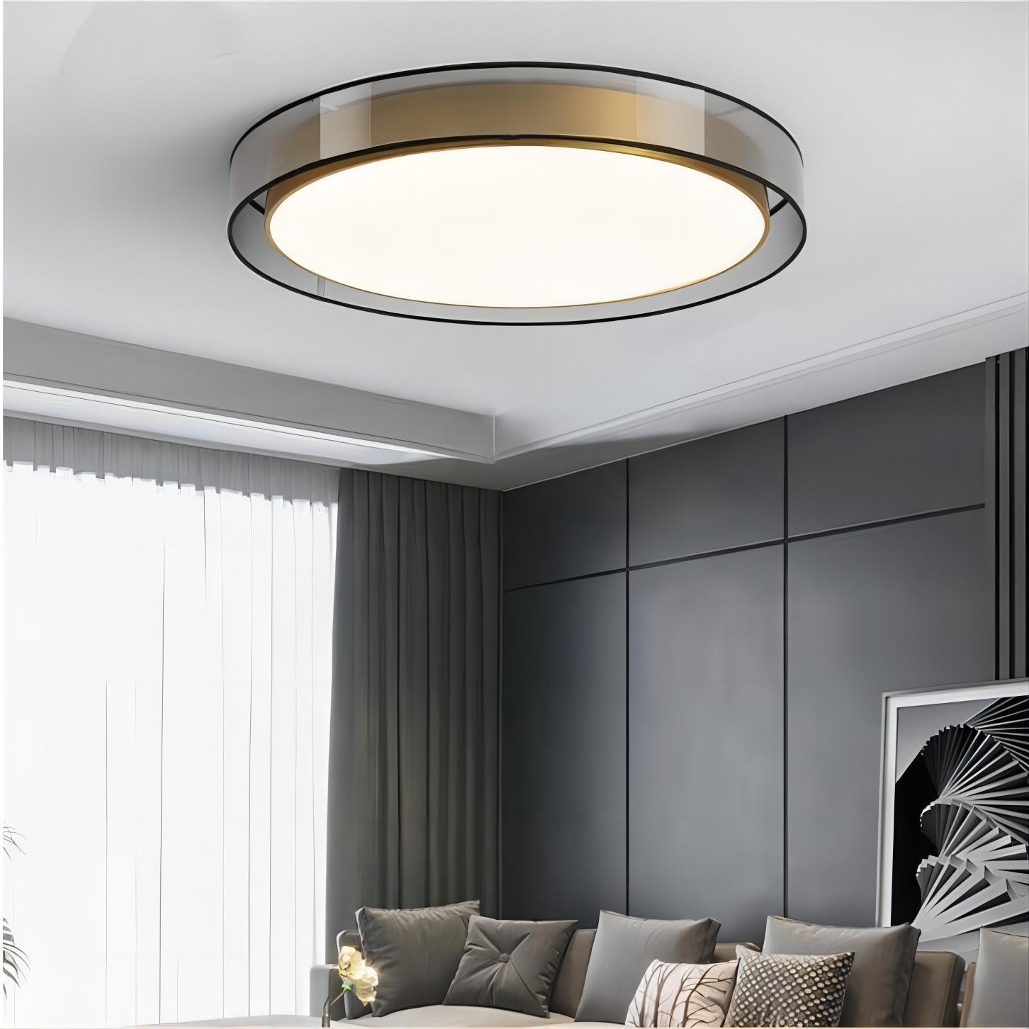 Moderne luxe ronde schijf messing plafondlamp HL172