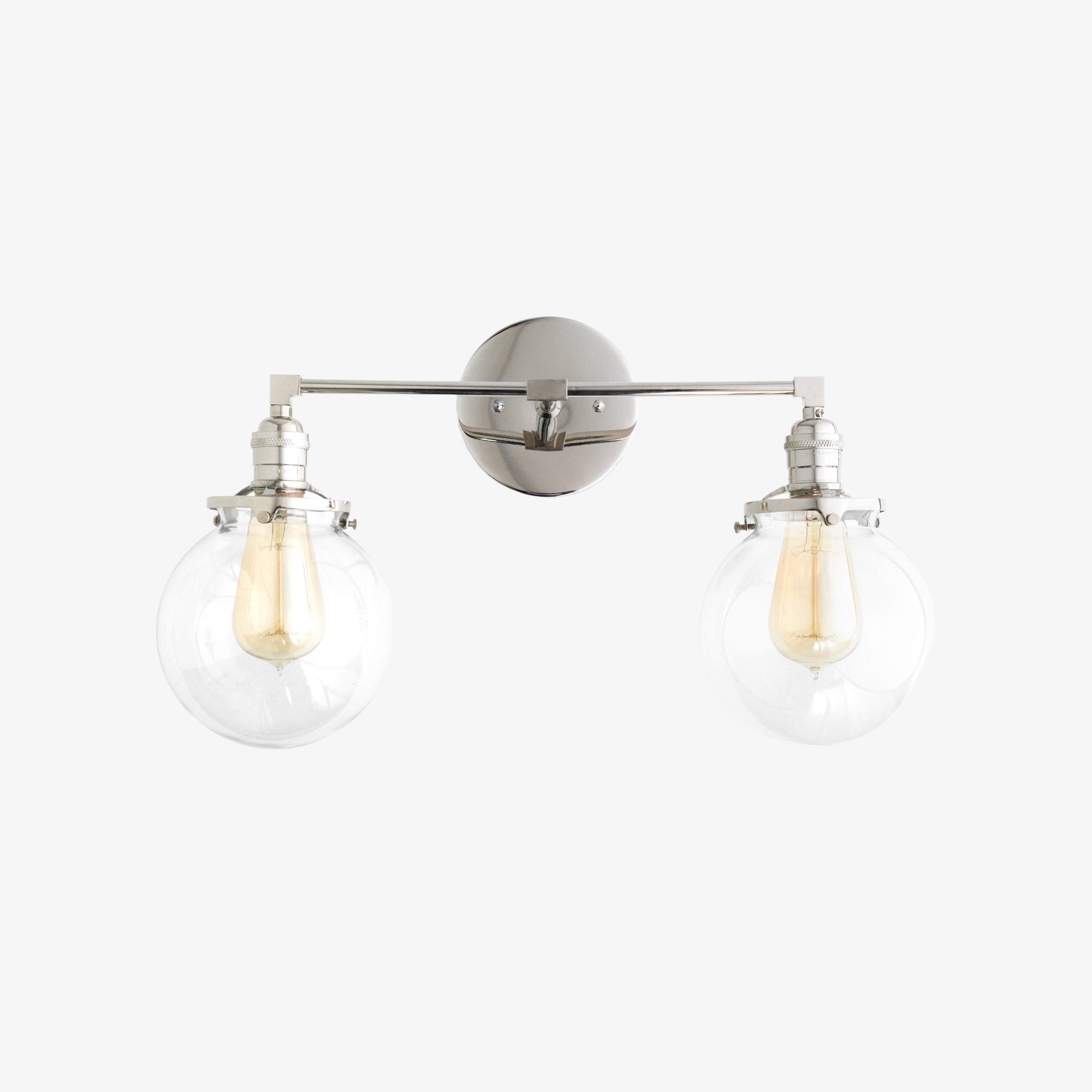 Lumio Globe glazen bol wastafellamp - moderne badkamerlamp met twee lampen HL1671