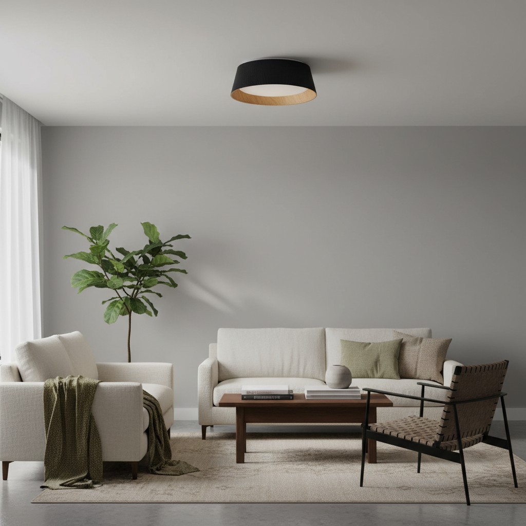 Ribravo Moderne Plafondlamp met Geribbelde Structuur - Moderne Minimalistische Lamp voor de Woonkamer HL2497
