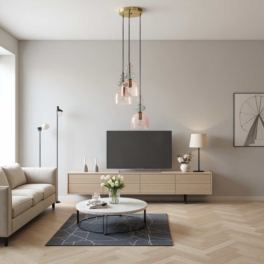 Hanglamp van gebrandschilderd glas - Macaron Design Restaurantlamp HL1067