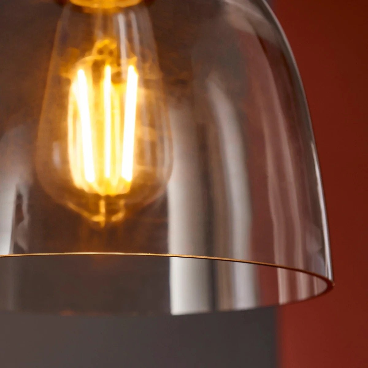 Readium Hanglamp met getint glas - Minimalistische koepelvormige kap, verstelbaar, voor keukeneiland en eetkamer HL2073