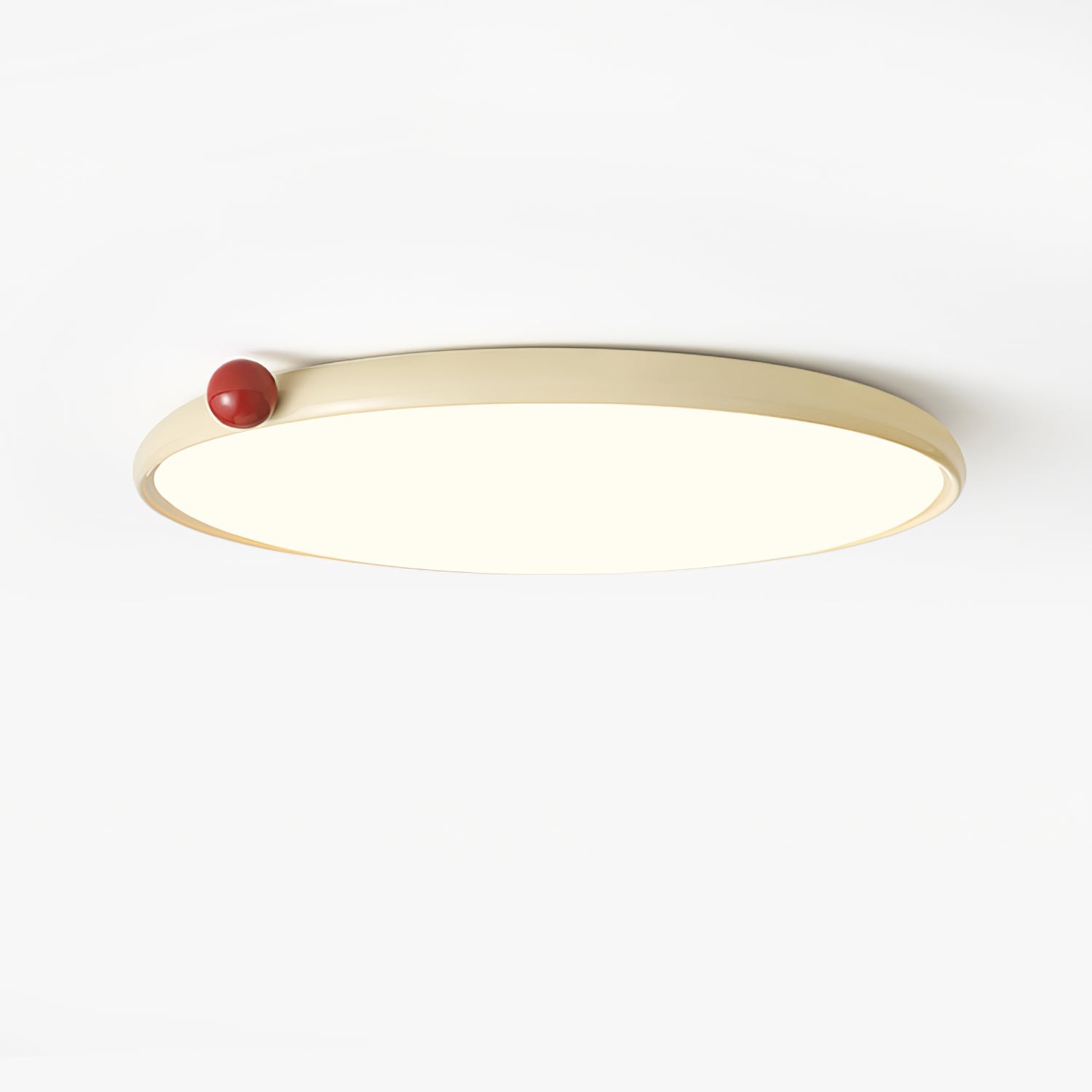 Minimalistische schijfvormige crèmekleurige ultradunne plafondlamp HL608