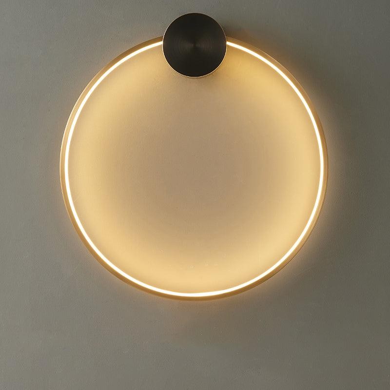 Minimalistische creatieve eenvoudige messing ronde LED-wandlamp HL776