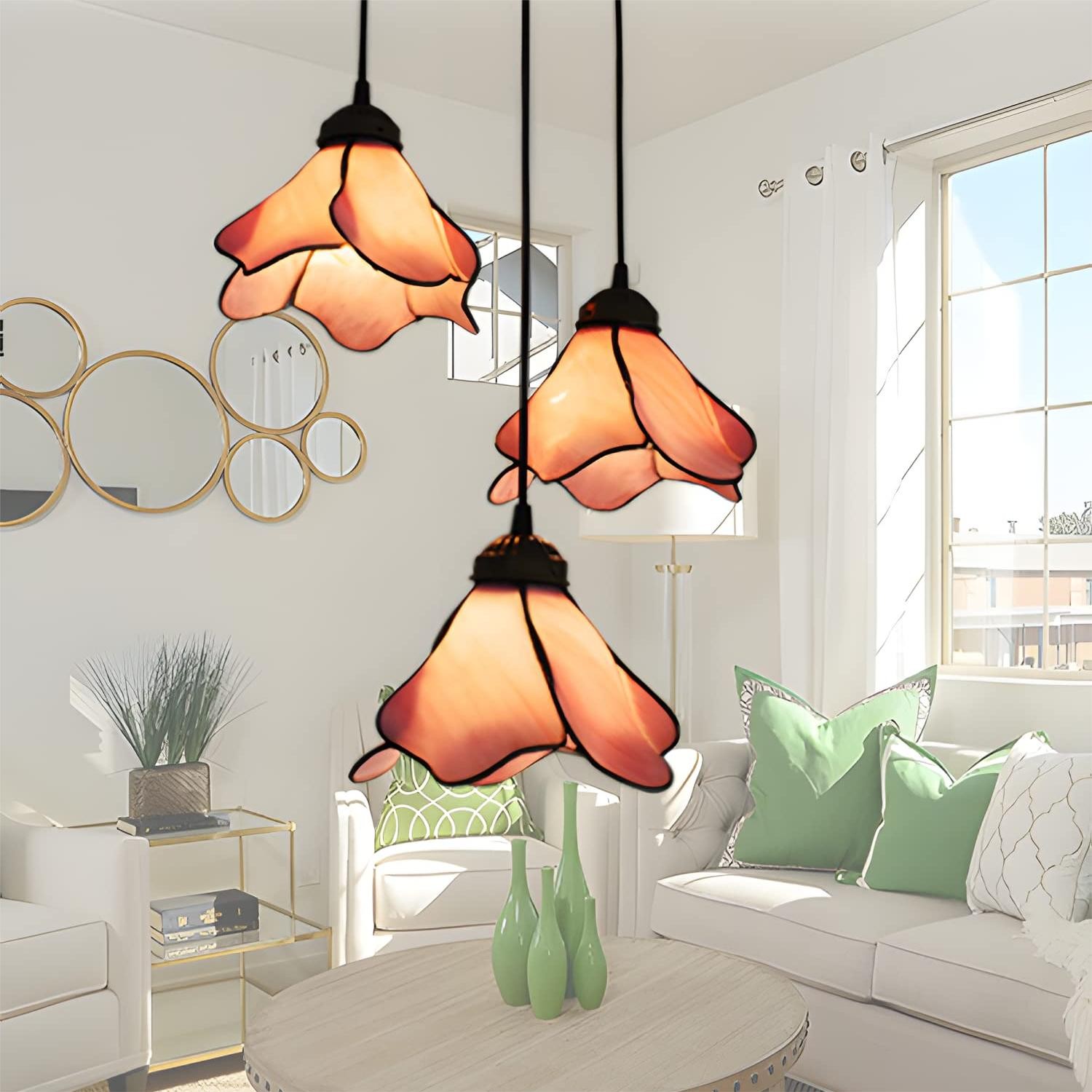Vintage Lotusbloem Glazen Hanglamp HL129