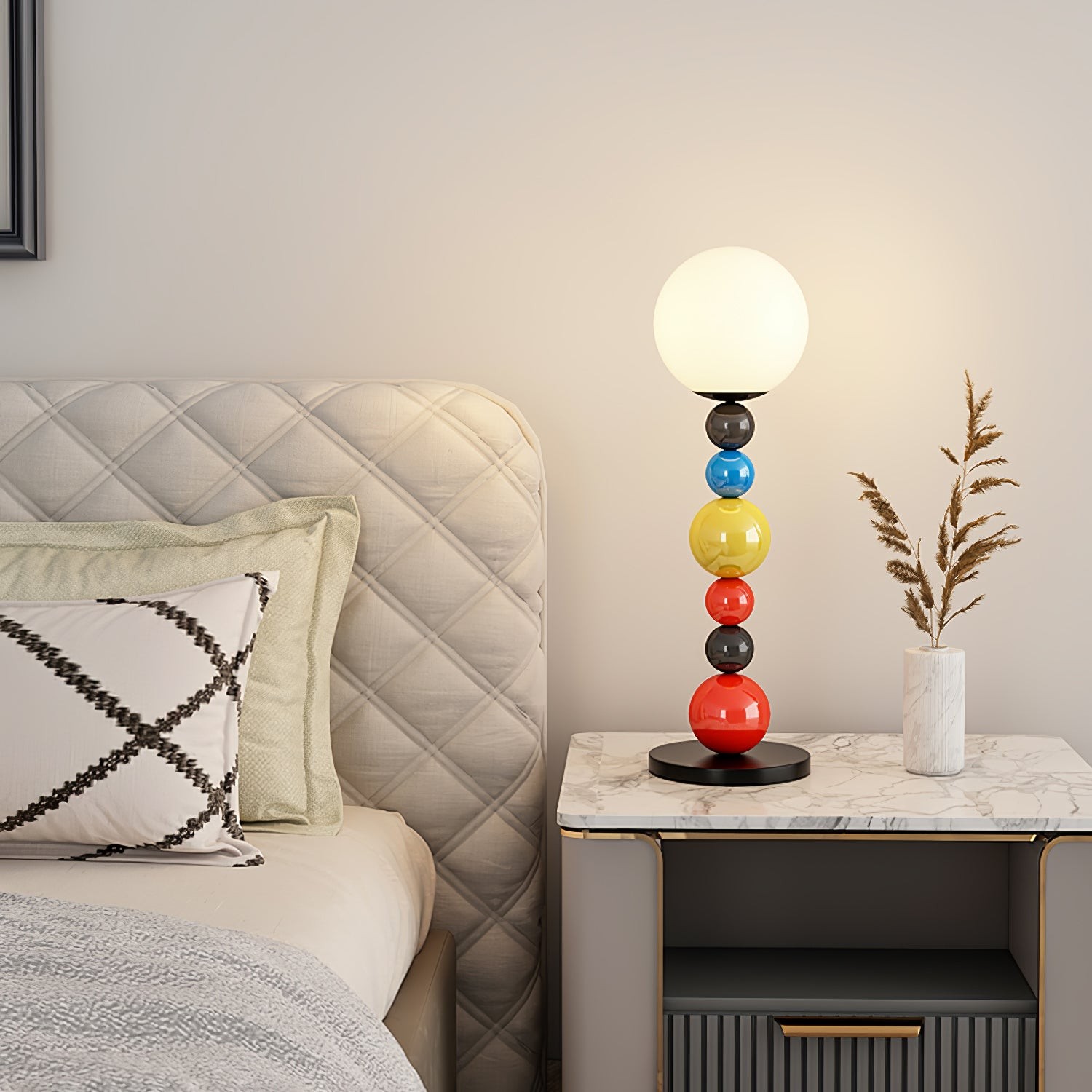 Kleurrijke ronde bol vloerlamp HL485