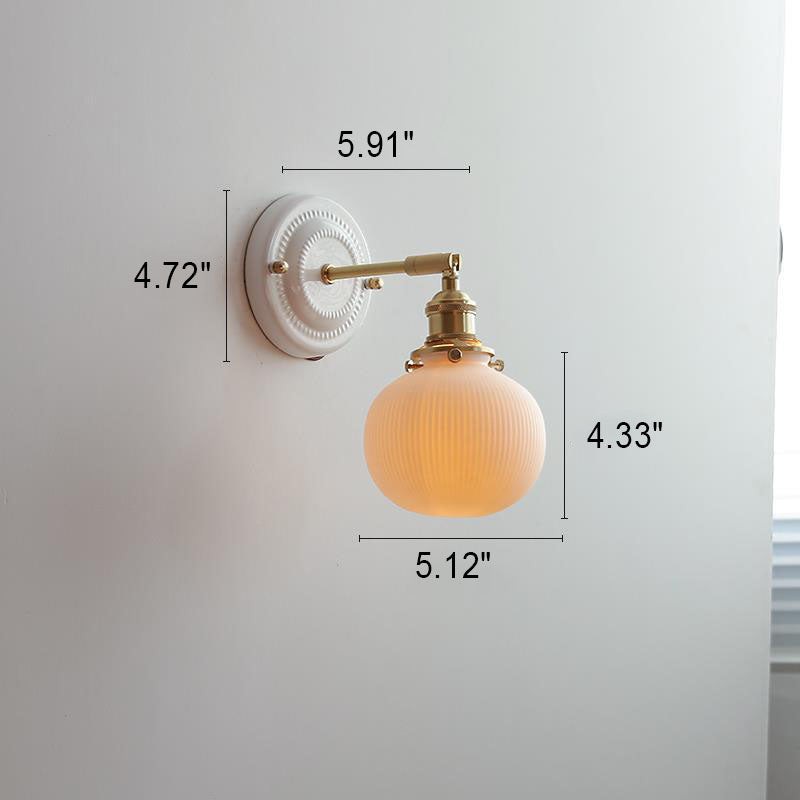 Vintage Japanse keramische messing wandlamp met 1 lamp HL1400