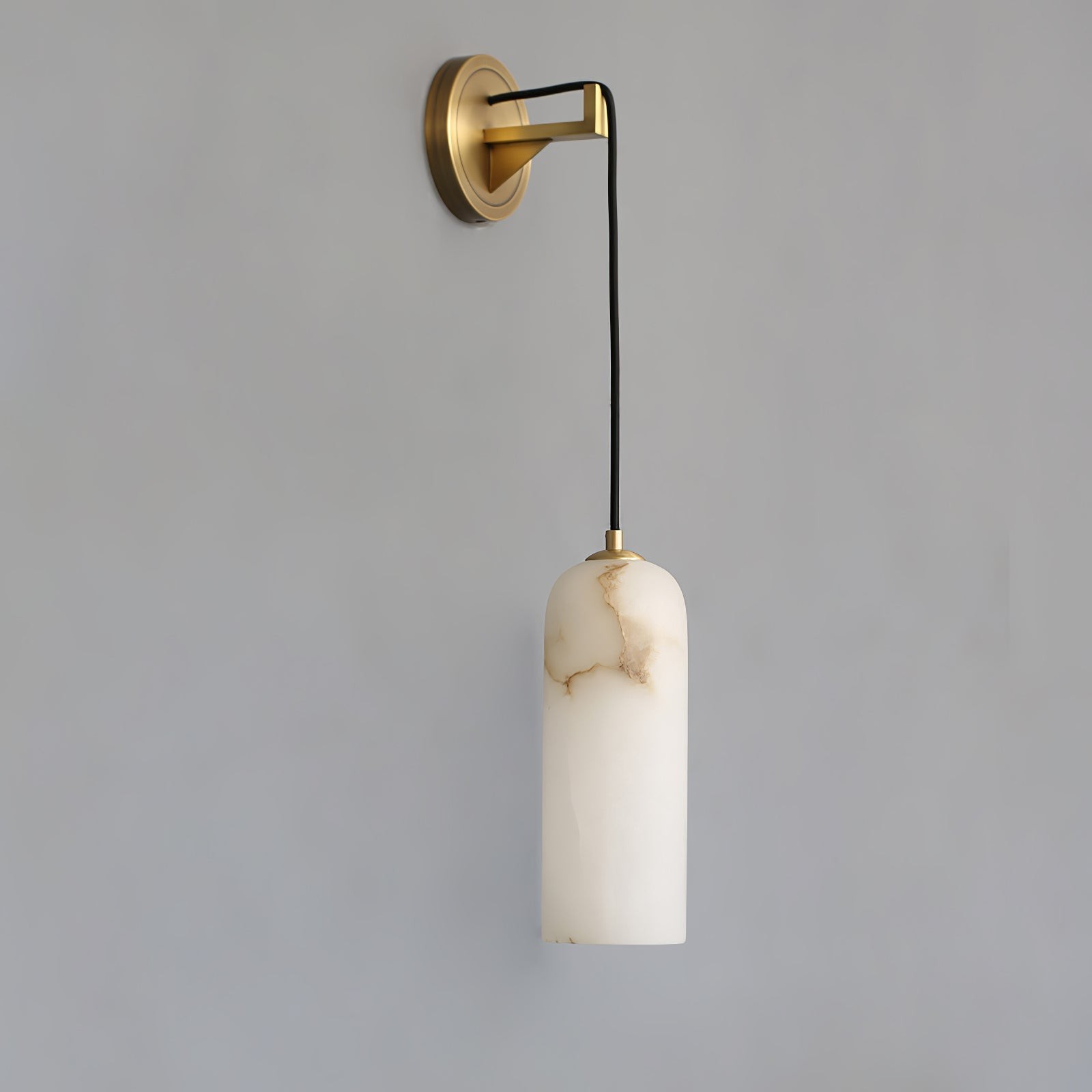 Moderne minimalistische koperen natuurlijke marmeren verstelbare draadwandlamp HL686