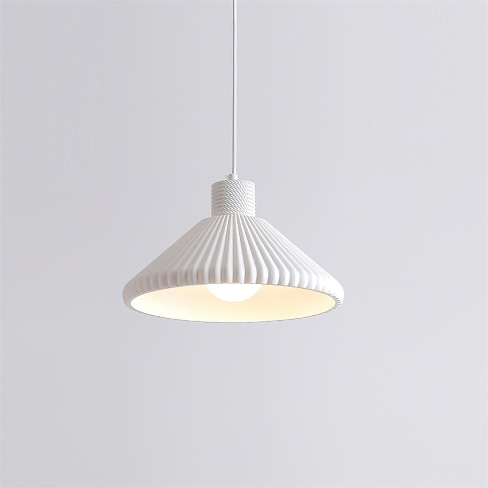 Crèmekleurige kegelvormige gestreepte hanglamp HL723