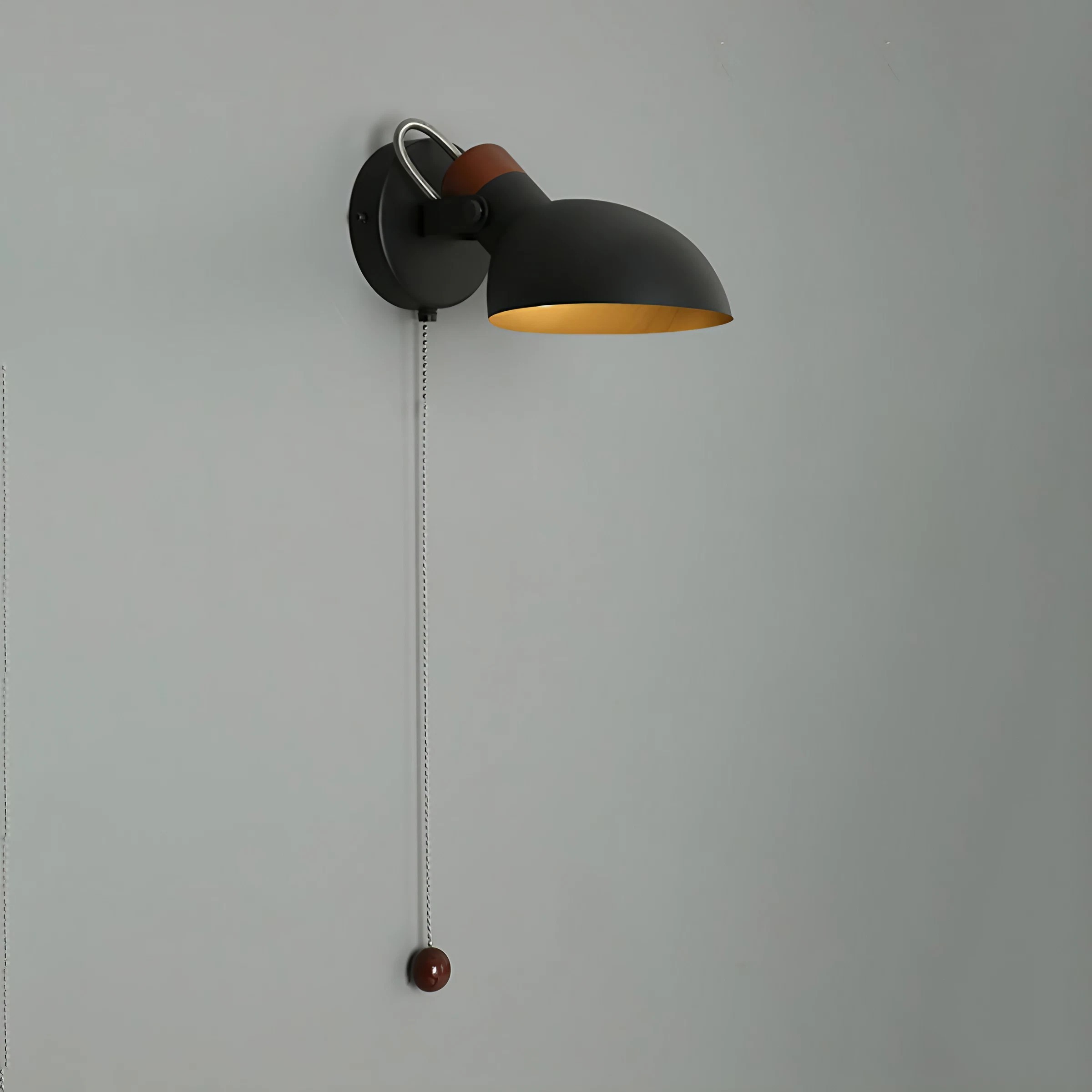 Scandinavische draaibare metalen houten wandlamp HL74