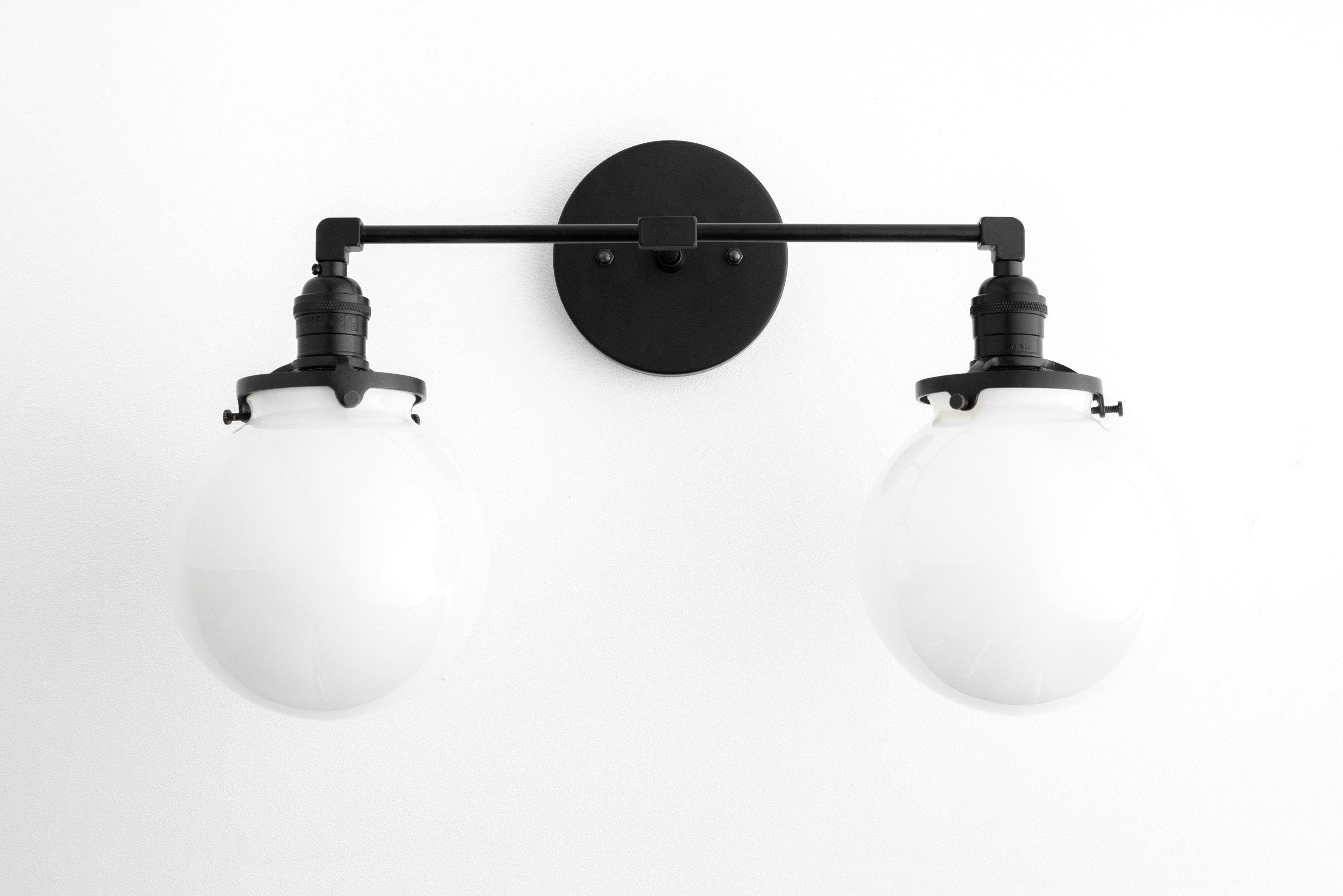 Lumio Globe glazen bol wastafellamp - moderne badkamerlamp met twee lampen HL1671