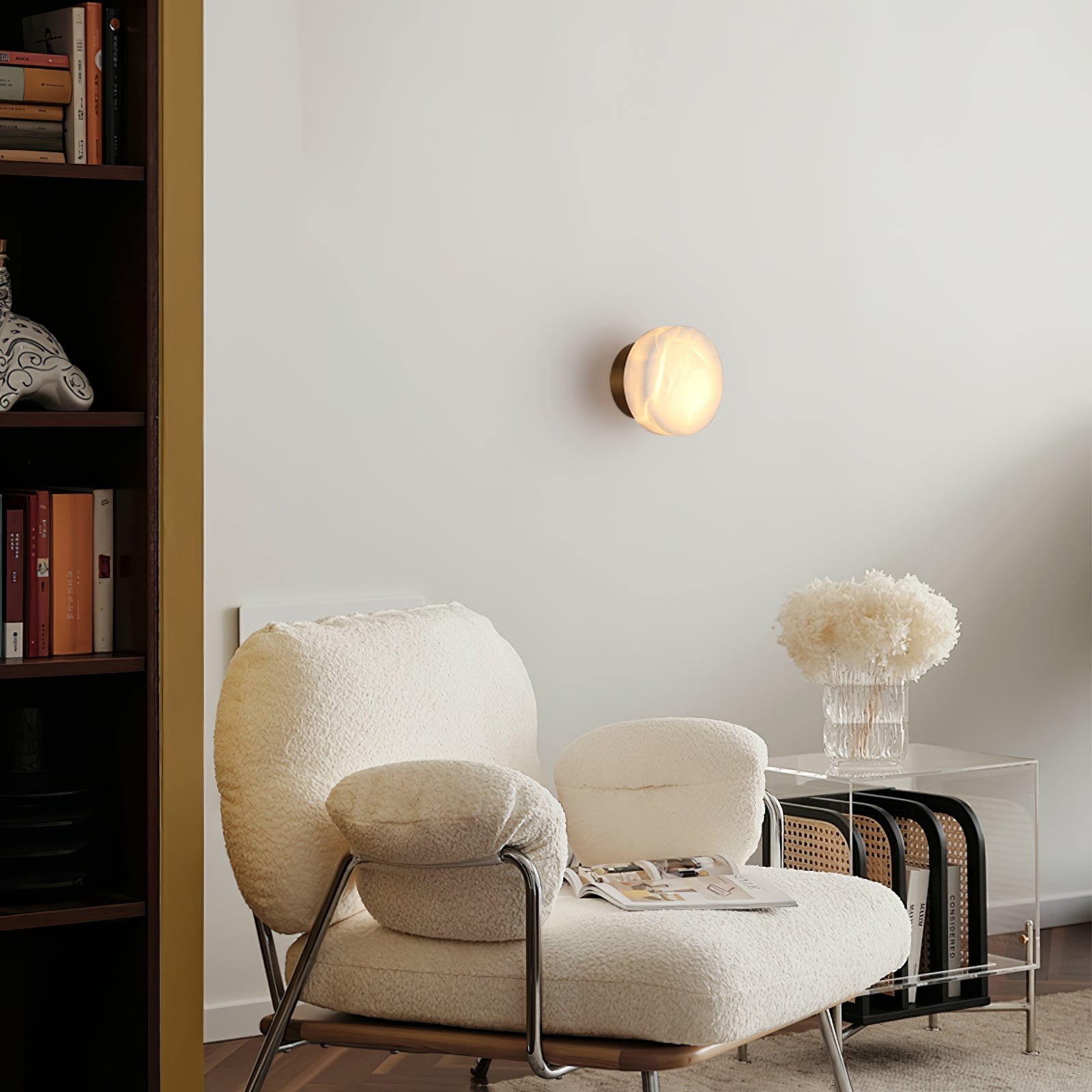Cilindrische albasten wandlamp HL2952