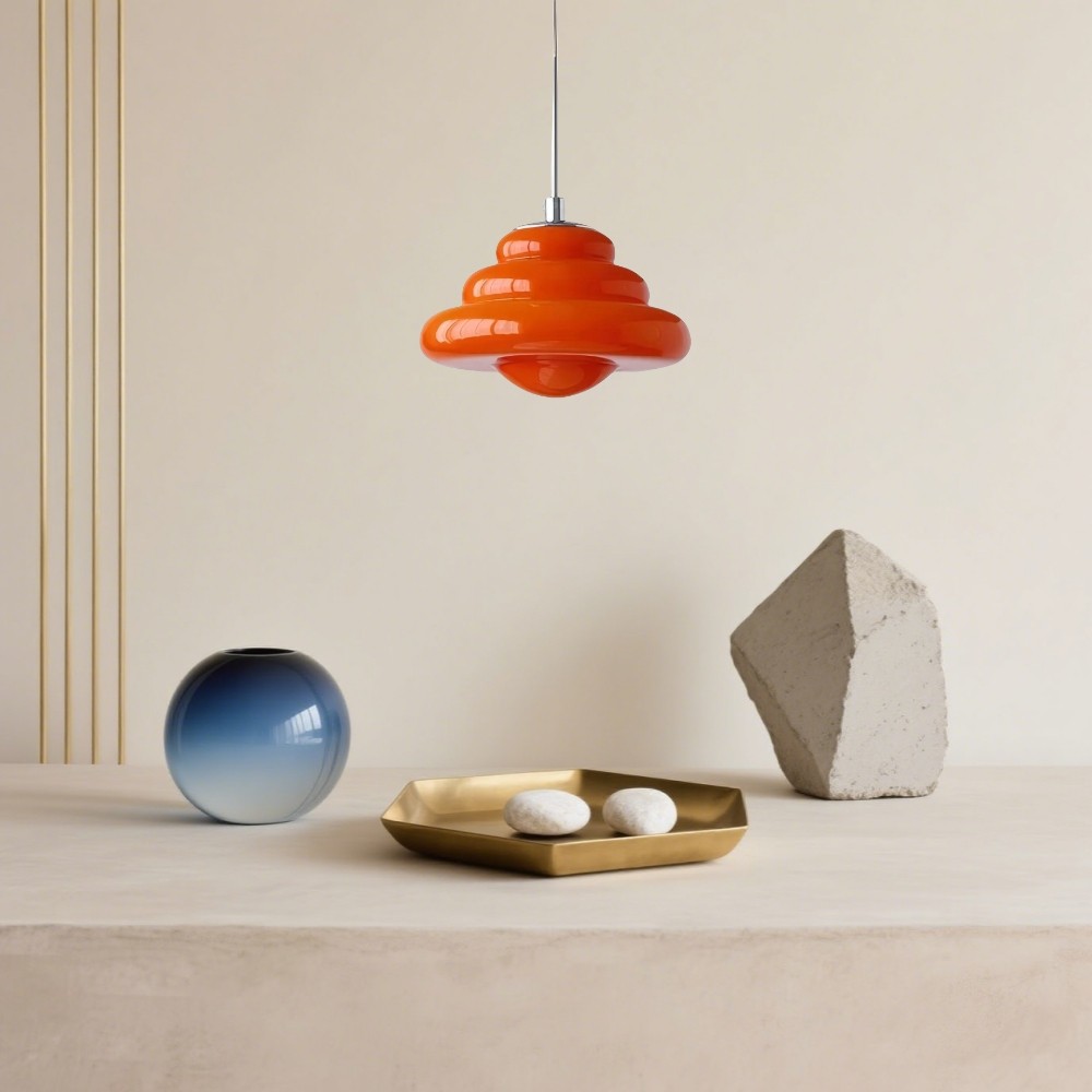 Art Deco glazen hanglamp - Bauhaus Donut kleurrijk ontwerp HL1334