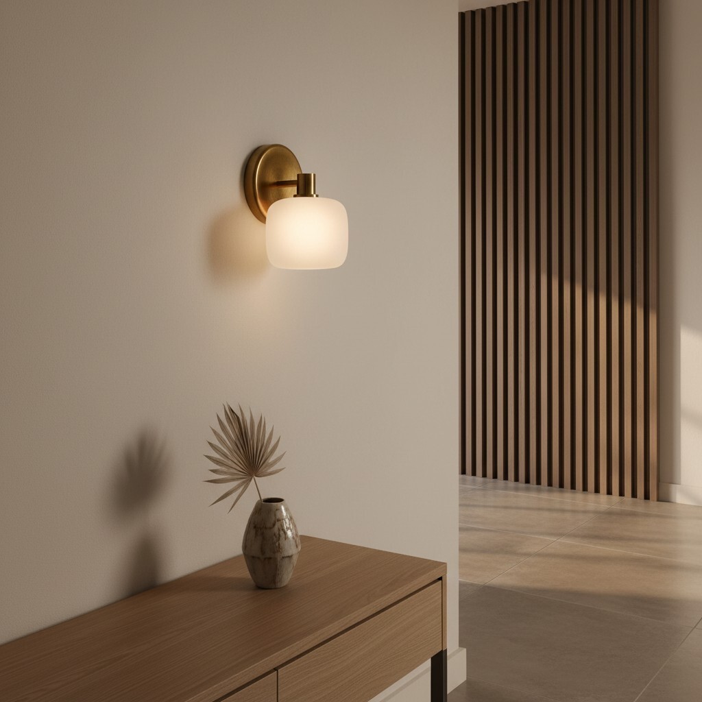 Lirra wandlamp van mat glas - moderne minimalistische metalen afwerking voor badkamer of kaptafel HL1945