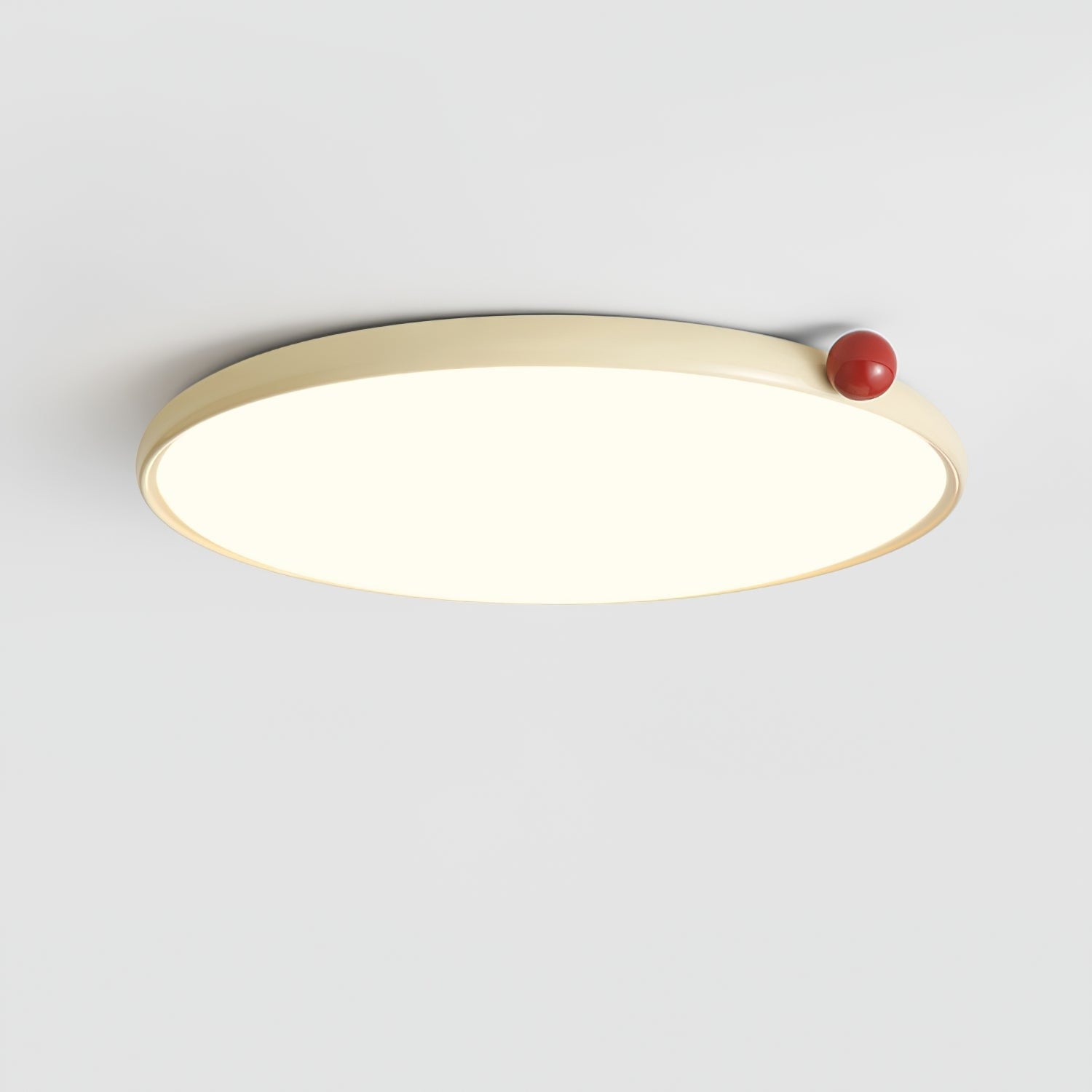 Minimalistische schijfvormige crèmekleurige ultradunne plafondlamp HL608