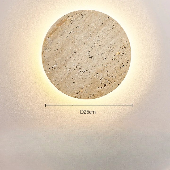Travertijn stenen ronde wandlamp HL1270