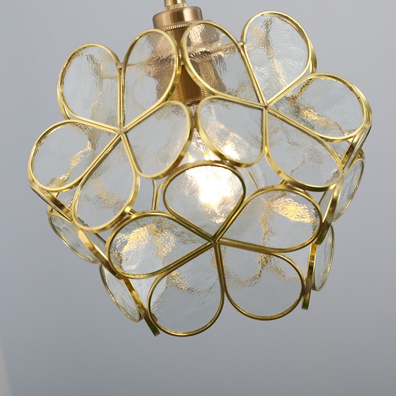 Romantische handgeblazen glazen bloemblad hanglamp HL47