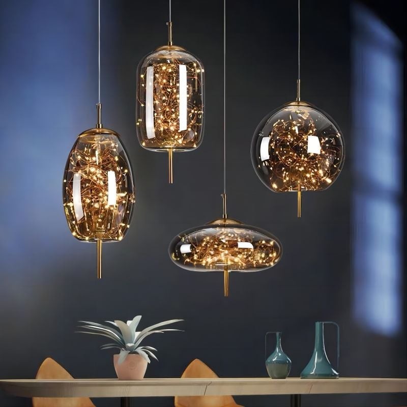 Scandinavische cilindervormige ovale glazen hanglamp HL479