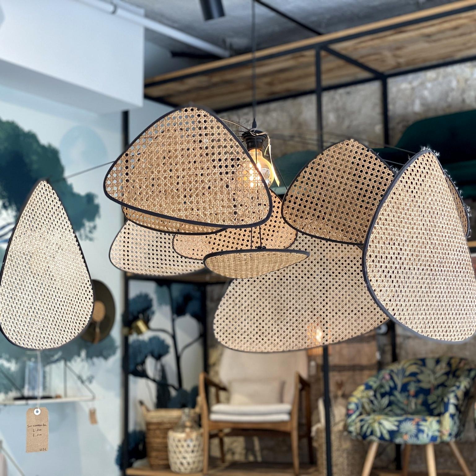 Natuurlijk Rotan Hanglamp Screen Cannage