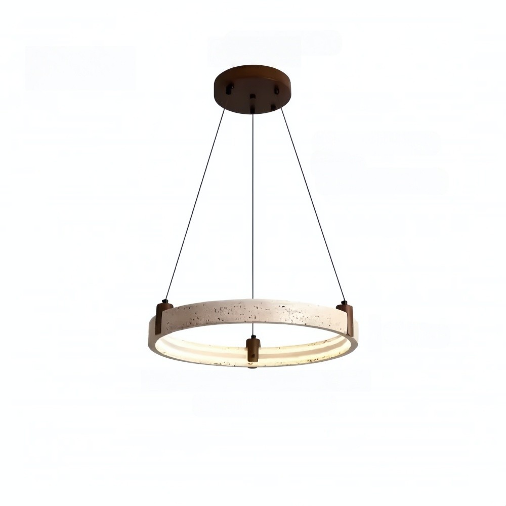 Eenvoudige ronde travertijn hanglamp HL974