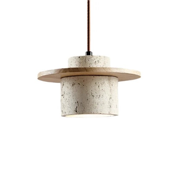 Hanglamp in Japanse vintage stijl met travertinafwerking HL3468
