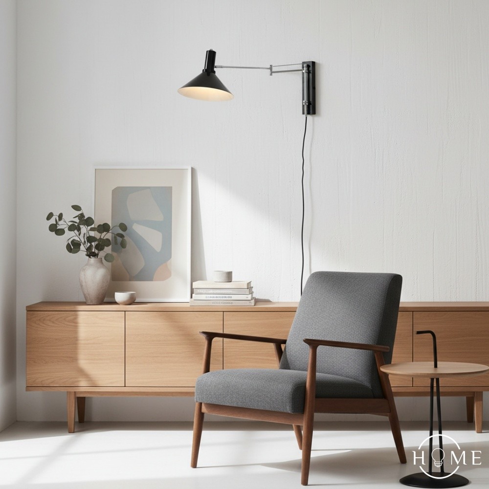 Klassieke moderne verstelbare leeslamp met zwenkarm HL630