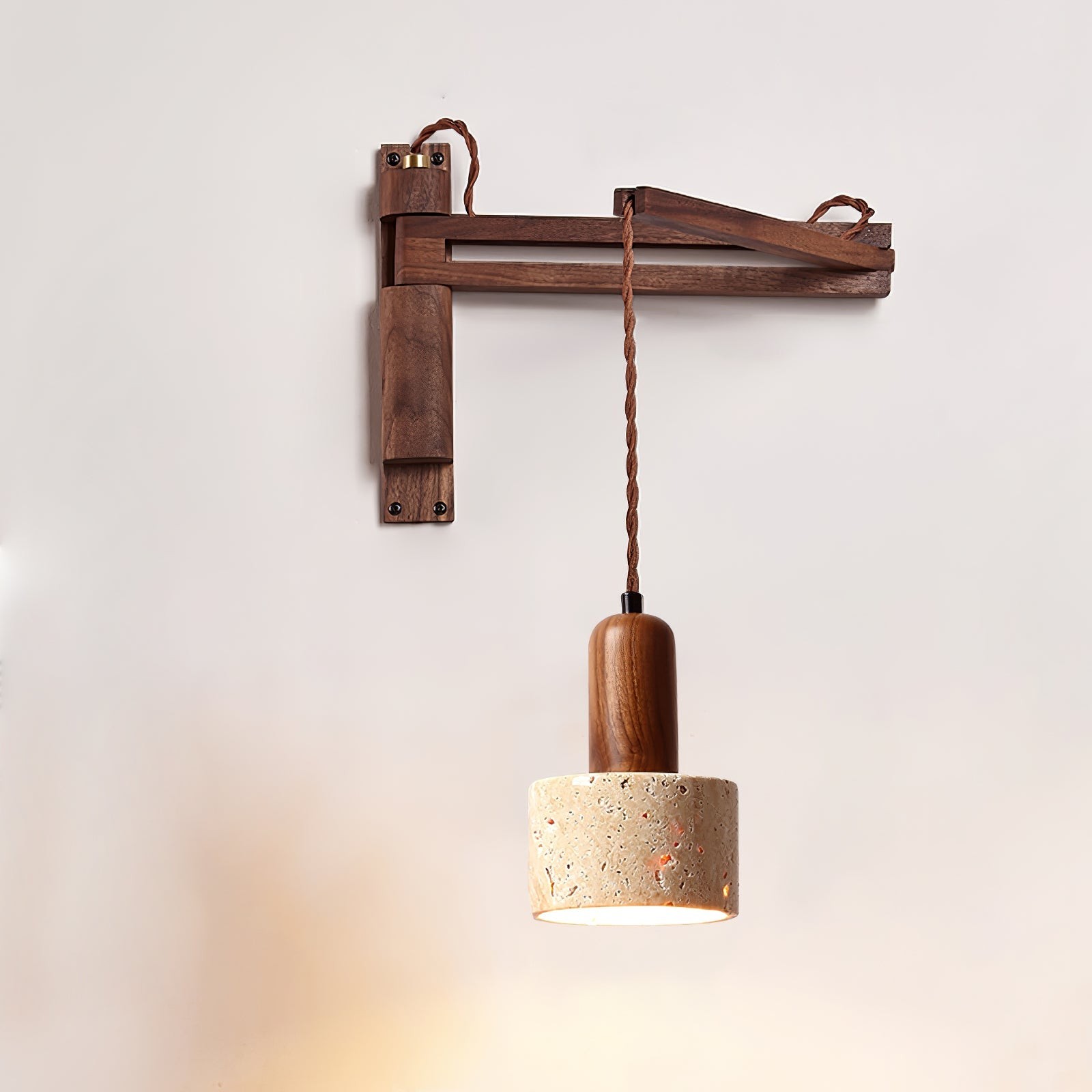 Verstelbare travertin koepel wandlamp HL2935