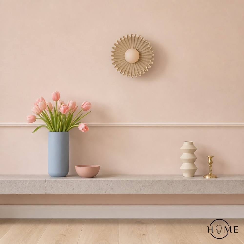 Kunststof lampenkap keramische bloem wandlamp HL375