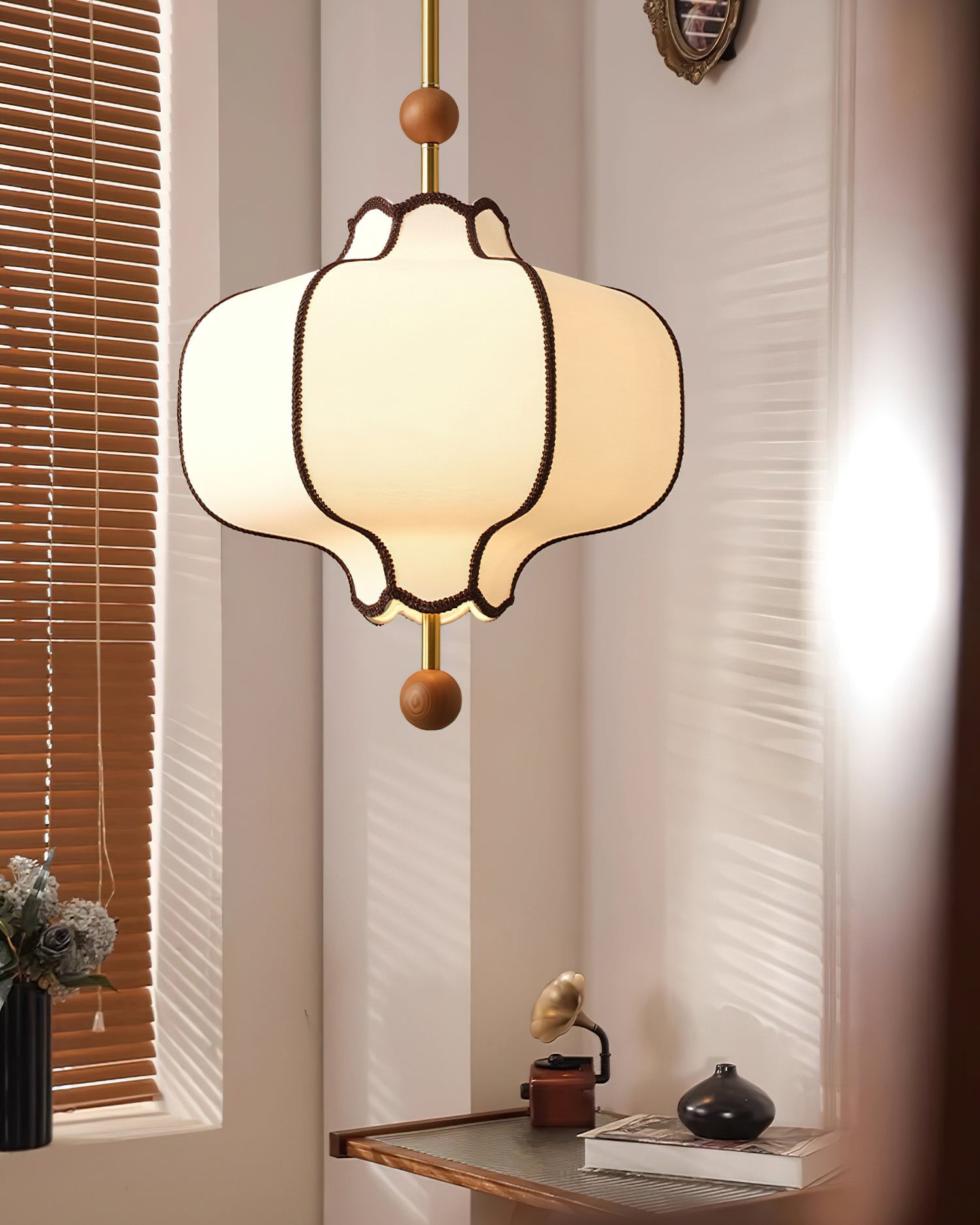 Vintage hanglamp van getextureerd textiel HL570