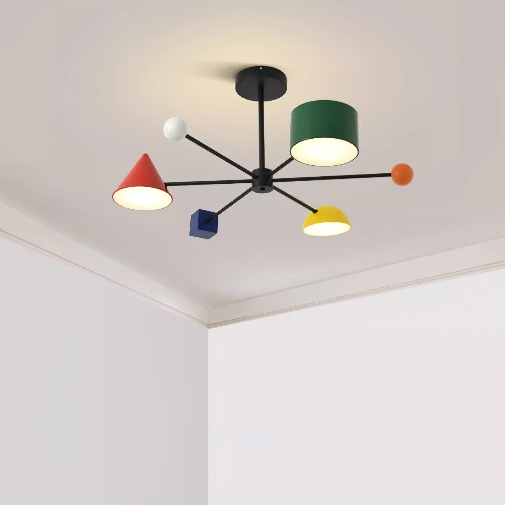 Geometrische kleurrijke plafondlamp HL525