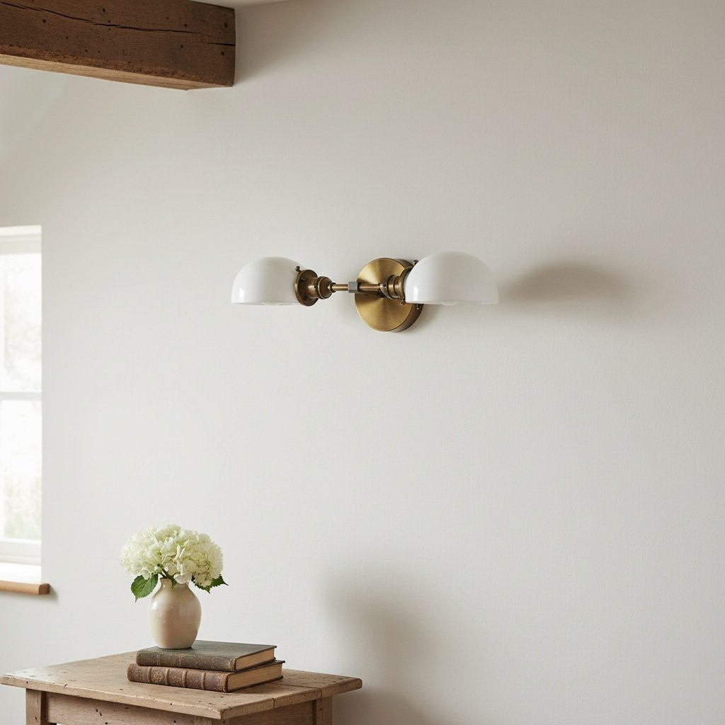 Ornato Luxe Mid-Century Vanity Light - Badkamerarmatuur van messing met opaalglas HL1688