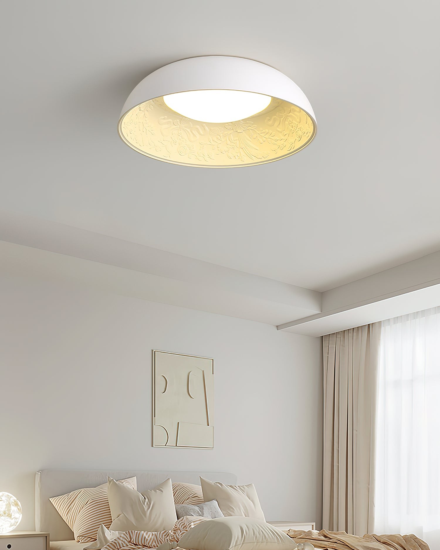 Franse romantische gesneden ronde LED plafondlamp HL617
