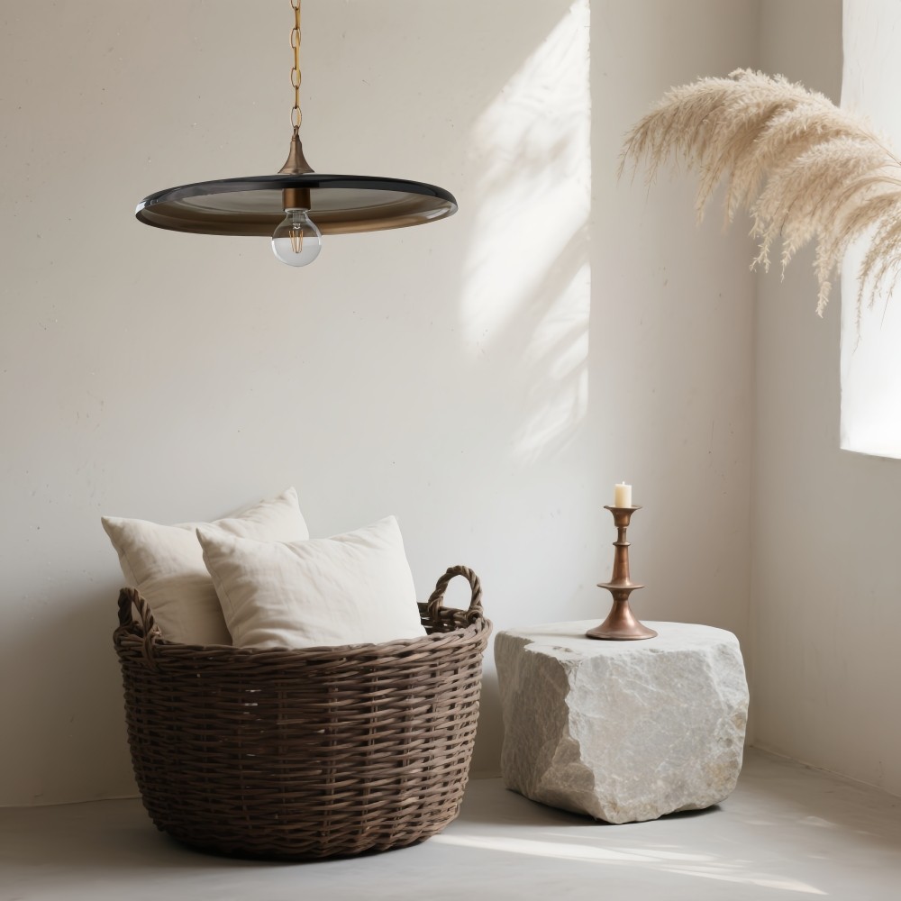 Gouden metalen schijfvormige hanglamp - moderne bolvormige lamp voor de keuken HL1324