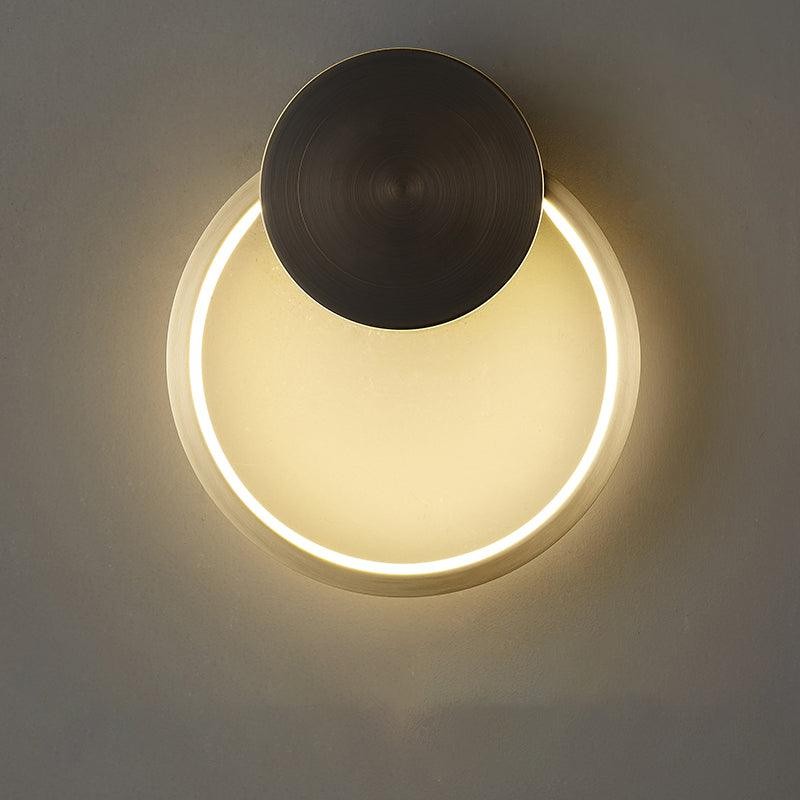 Minimalistische creatieve eenvoudige messing ronde LED-wandlamp HL776