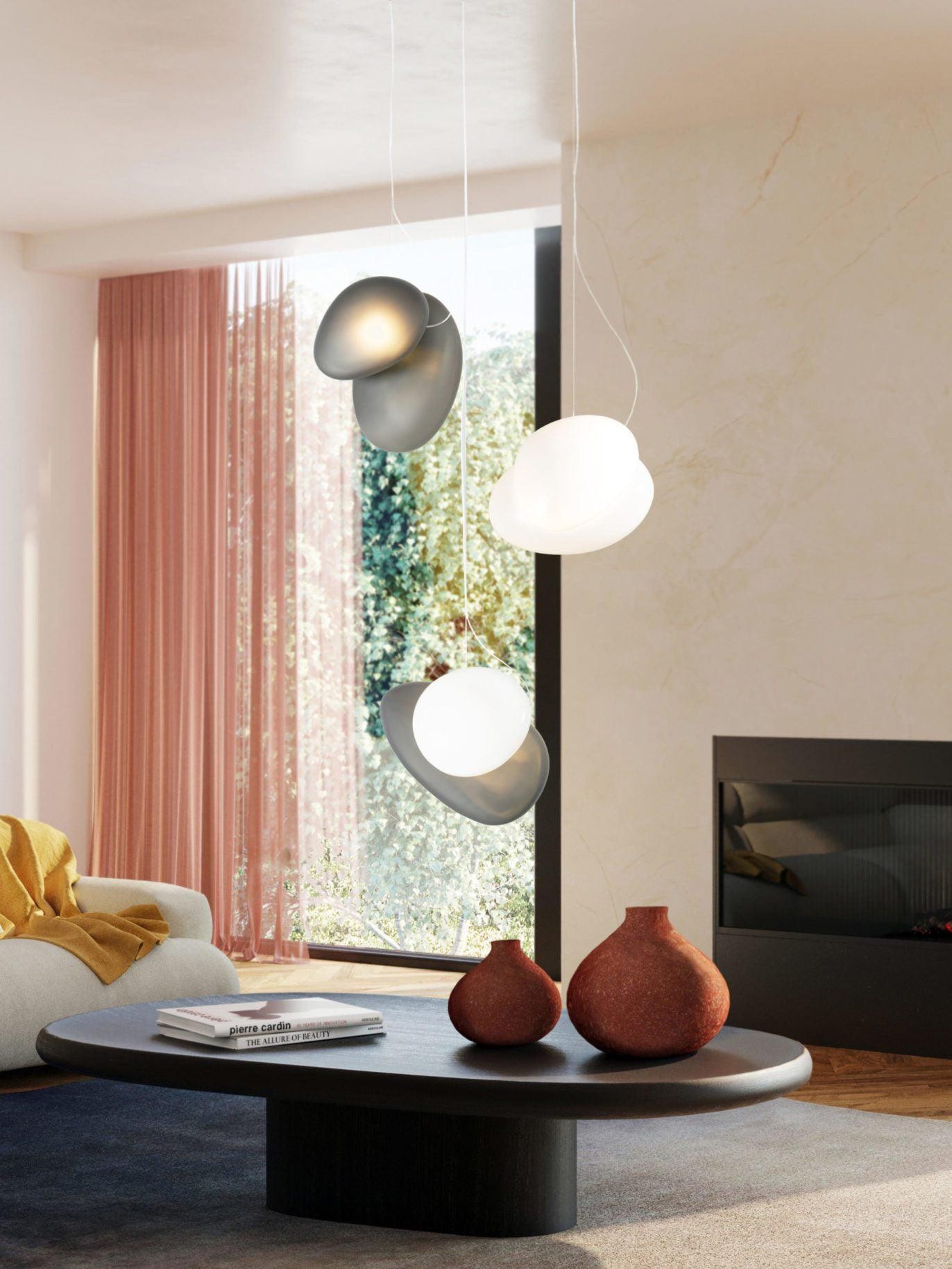 Doorschijnende hanglamp van matglas HL867