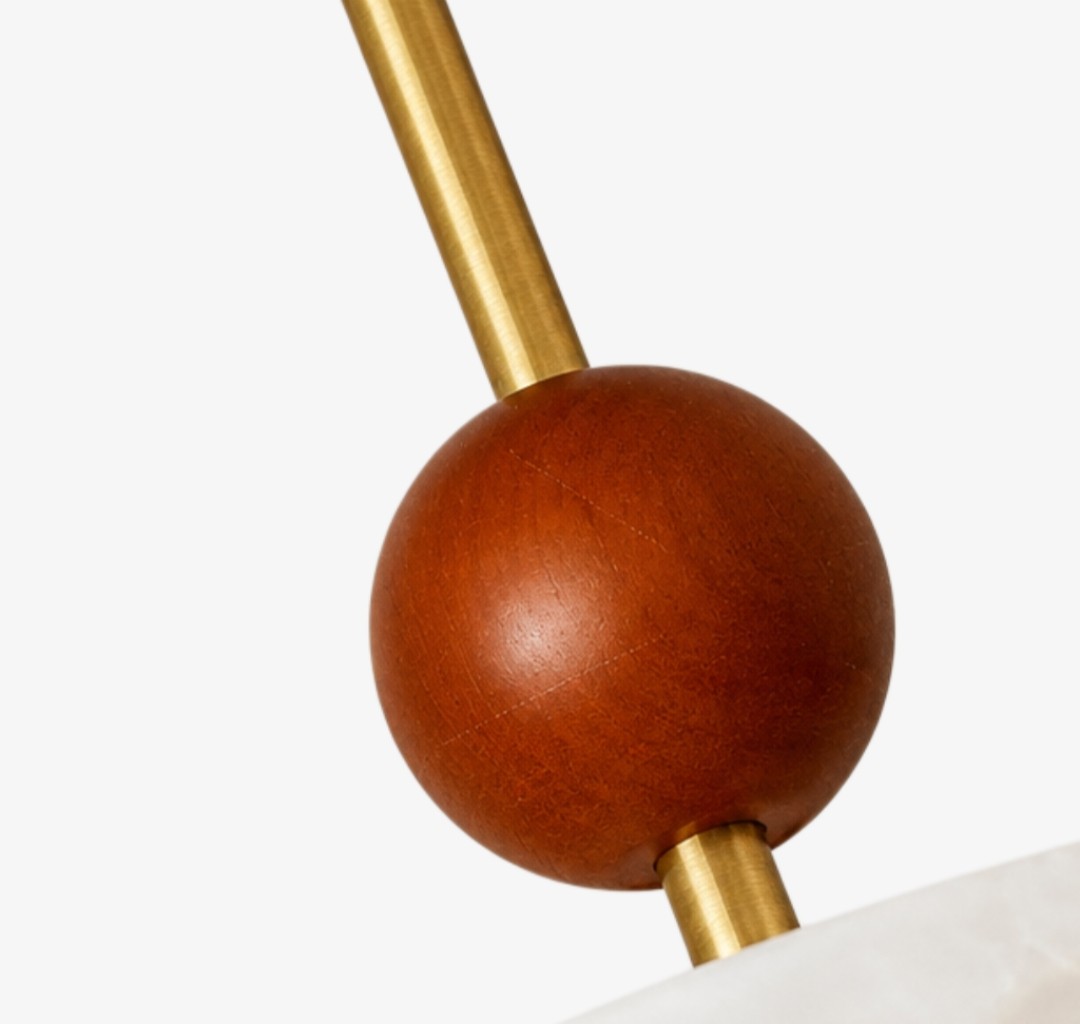 Lunavera Vintage Capiz schelp plafondlamp met houten accent voor slaapkamer en eetkamer HL3551