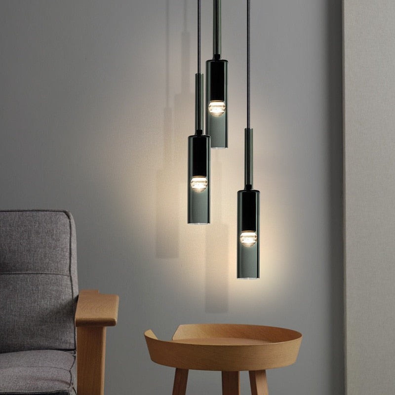 Moderne cilindrische glazen hanglamp HL961