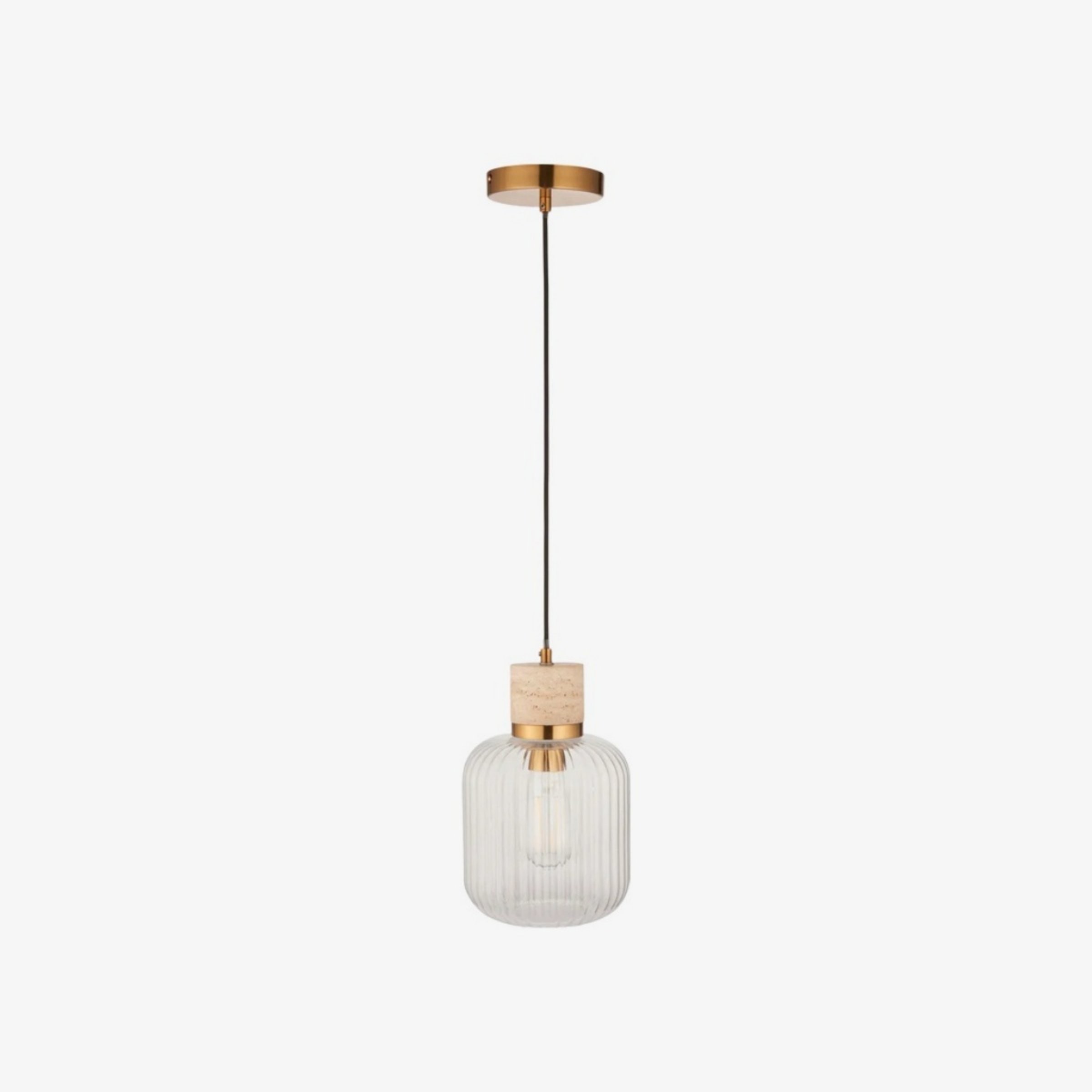 Korlisse Hanglamp van natuursteen en glas - Stijlvolle lamp voor de woonkamer of zitkamer HL2124
