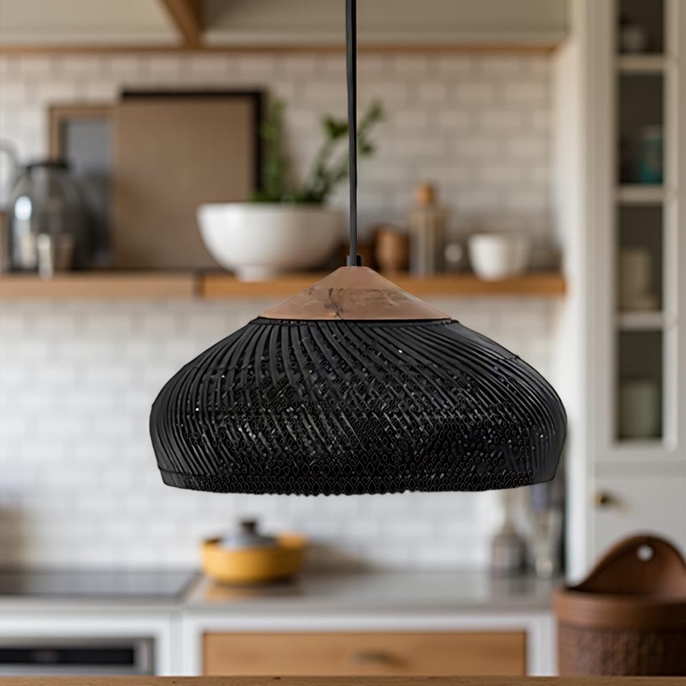 Retro Boheemse hanglamp van rotan HL3389
