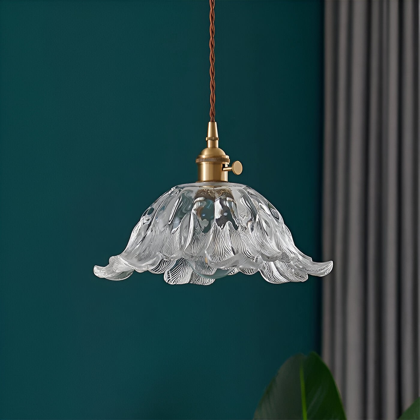 Retro Franse bloemen glazen hanglamp HL1275