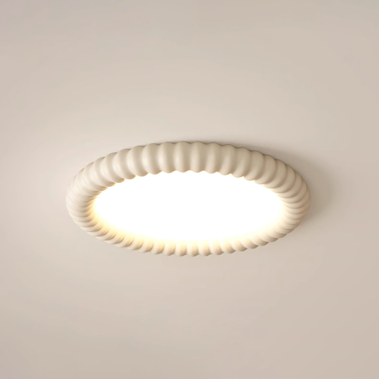 Crèmekleurige stijl rimpelring plafondlamp HL774
