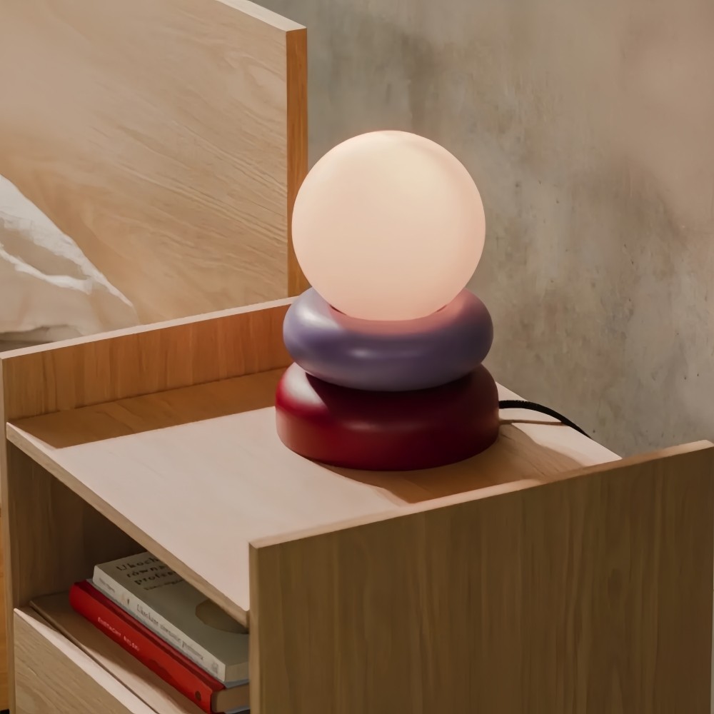 Macaron Opal Glass Tafellamp - Donut Artisan Lamp voor op het nachtkastje HL1066