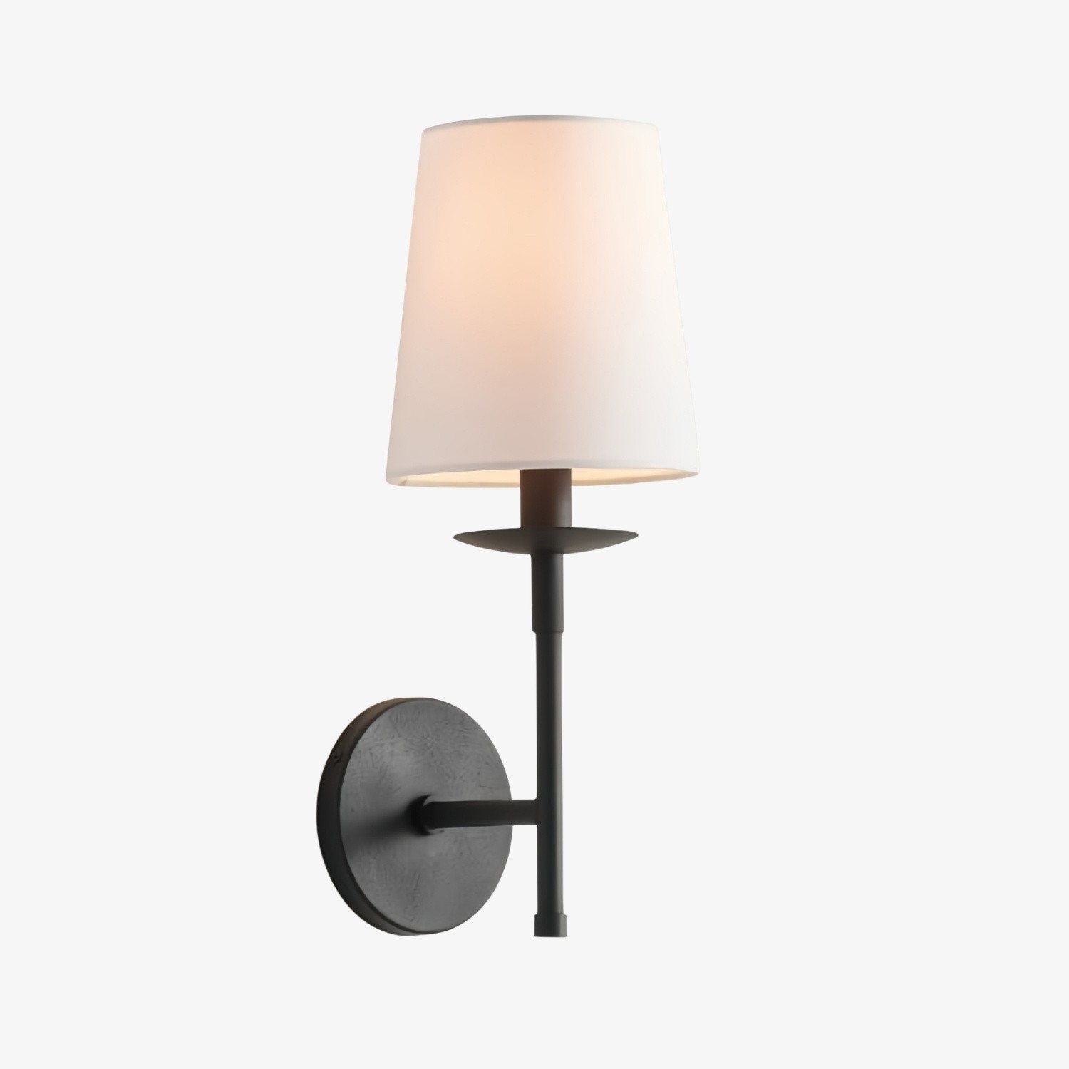 Rowan Bronzen of Messing Wandlamp - IJzeren Lamp met Witte Linnen Kap voor Thuis HL1529