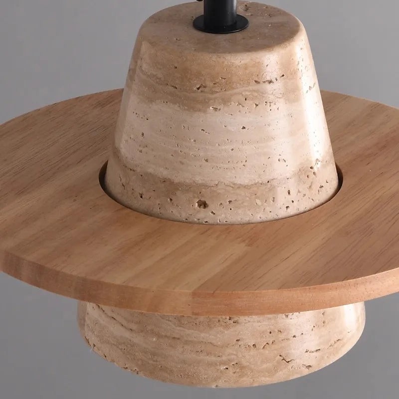 Travertijn Middeleeuwse Houten Hanglamp HL3476