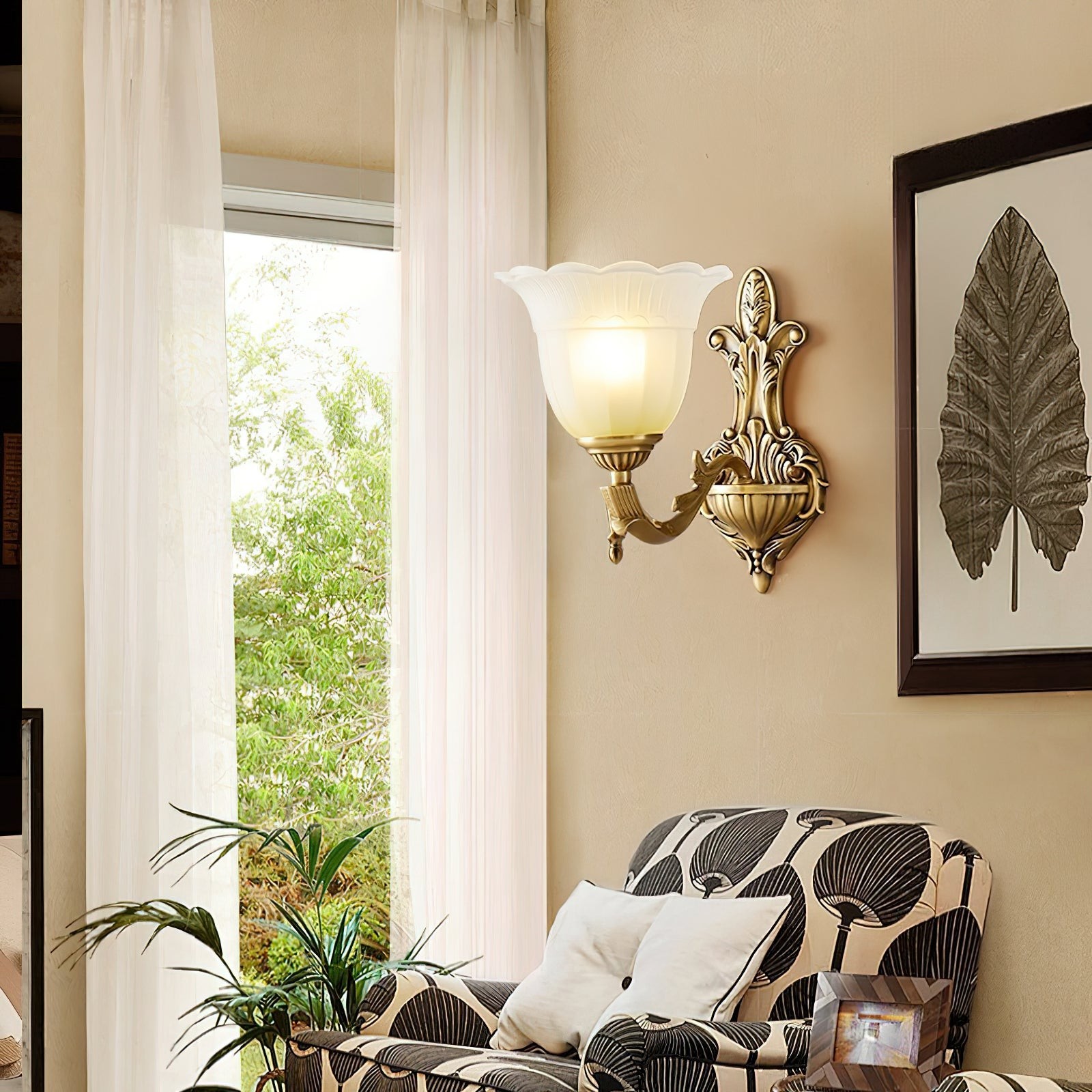 Bloom Flower messing wandlamp HL3184