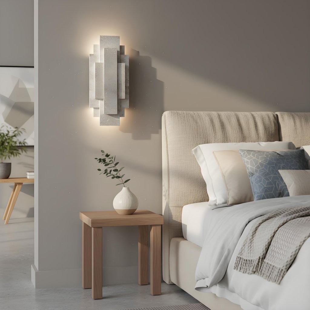 Kelsar Rechthoekige Wandlamp - Goud- en Zilverkleurige Afwerking voor Woonkamer of Slaapkamer HL2248