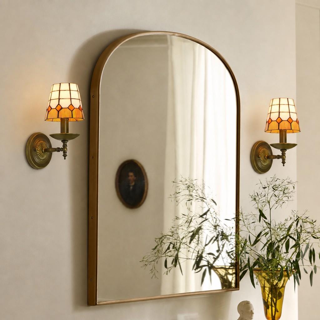 TF Tivanny Vintage Retro Wandlamp met Glas-in-lood voor Slaapkamers en Hal HL3556