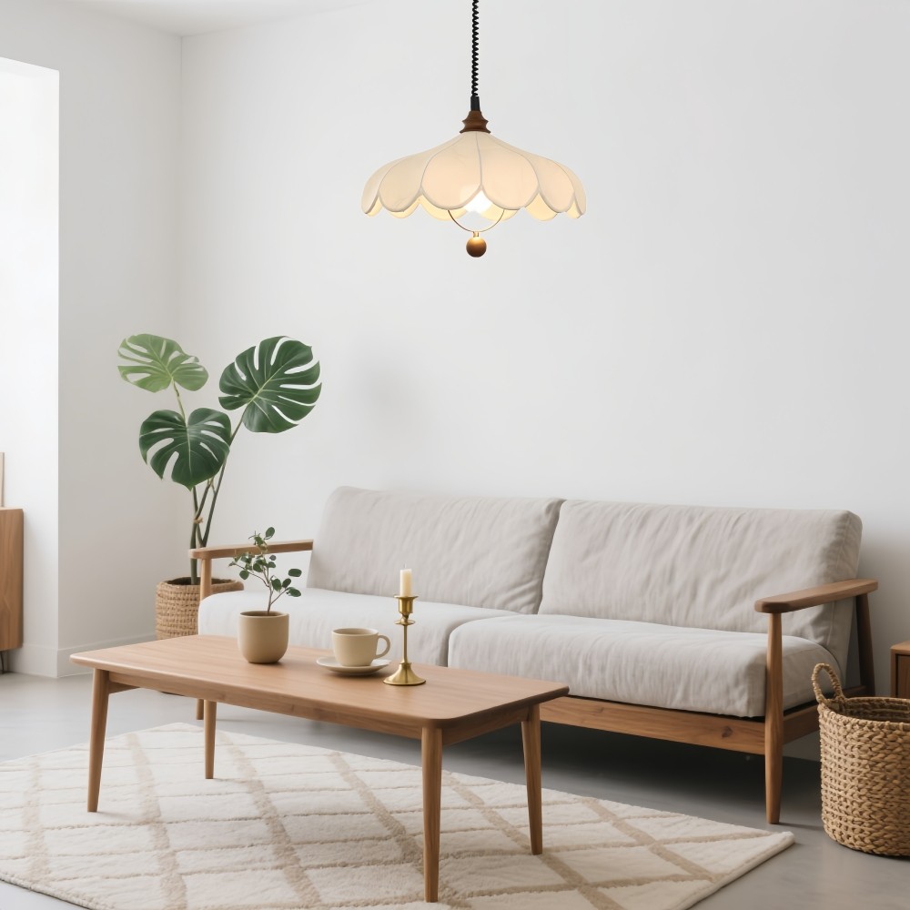 Hanglamp met stoffen bloemen - Frans bloemblaadjesontwerp voor gangpad HL1320