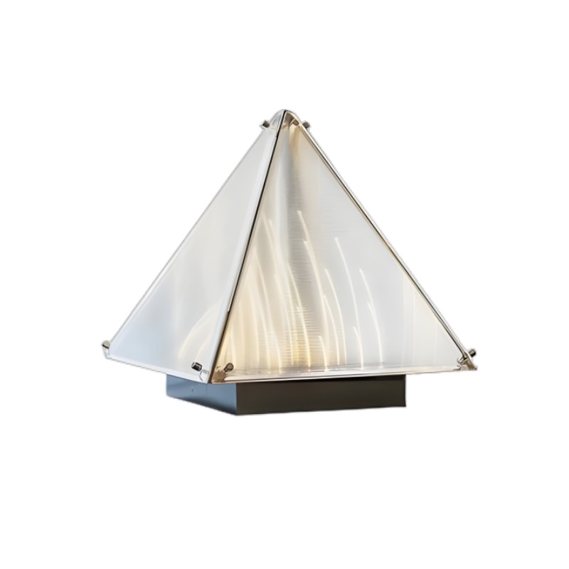 Getextureerde Glazen Piramide Tafellamp HL270