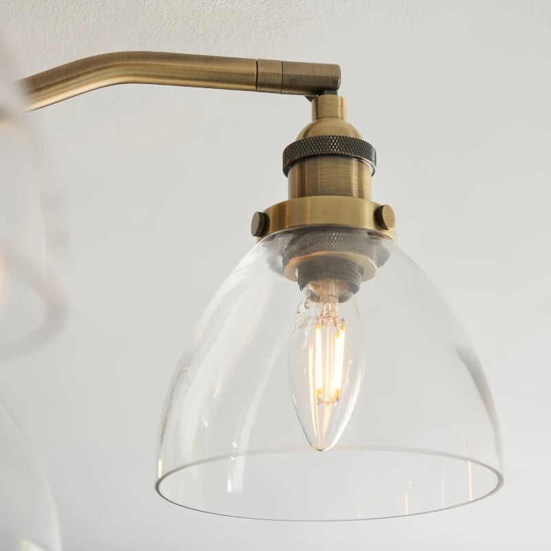 Novera plafondlamp met vintage-look en gebogen armen, halfverzonken, voor woonruimtes HL2238